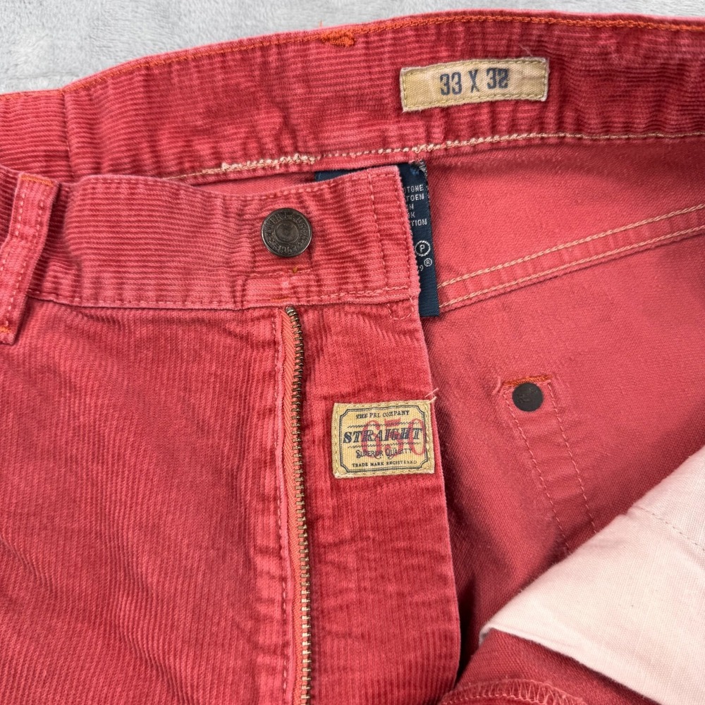 Polo Ralph Lauren Straight Pants Men's 33x32 Red Corduroy 100% Cotton - Picture 12 of 16